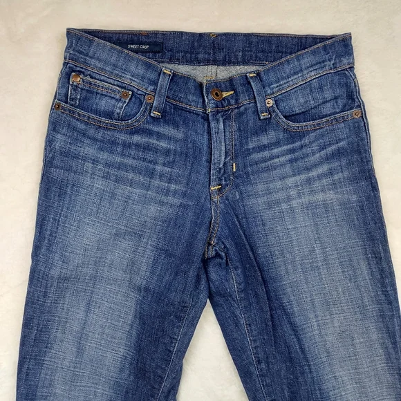 Lucky Brand Sweet Crop Mid Rise Blue Cropped Jeans Hayward Size 27 - Picture 2 of 14